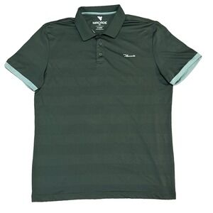 Macade Golf Tour Tech Men's XL  Striped Short Sleeve Collared Polo Shirt Logo